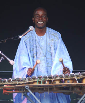 Balla Kouyate playing the balaphon. Photo by Alison Williams