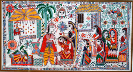 Traditional Indian Wedding, Madhubani painting, 2009