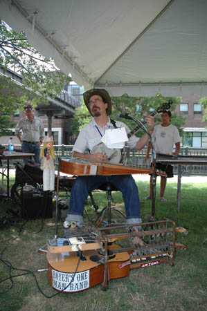 Eric Royer and his guitar machine. Photo by Maggie Holtzberg