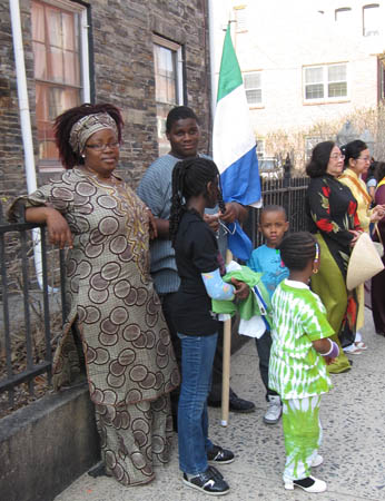Sierra Leonian Americans awaiting the start of the parade