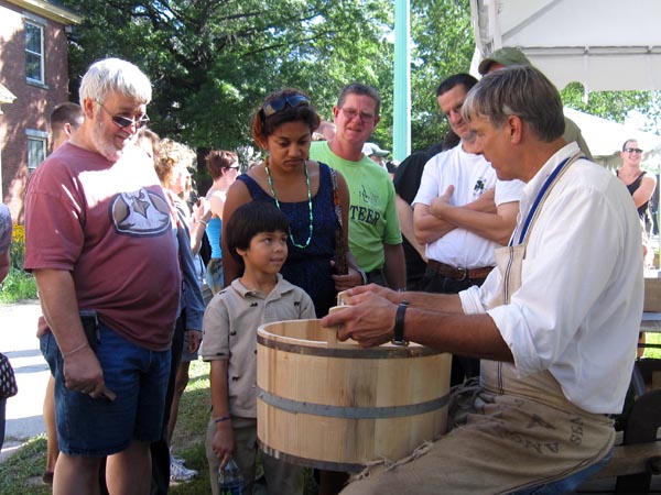 Ron Raiselis explaining the art of coopering