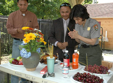 Celeste Bernardo at the altar